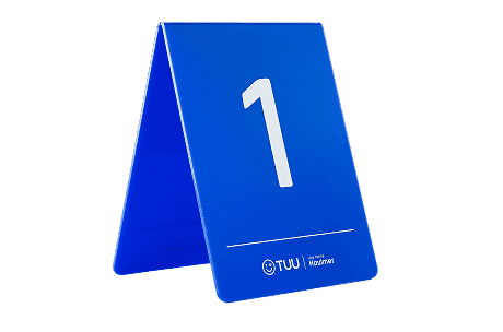 Pack del 1 al 10 de números de mesa en acrílico para restaurantes 
