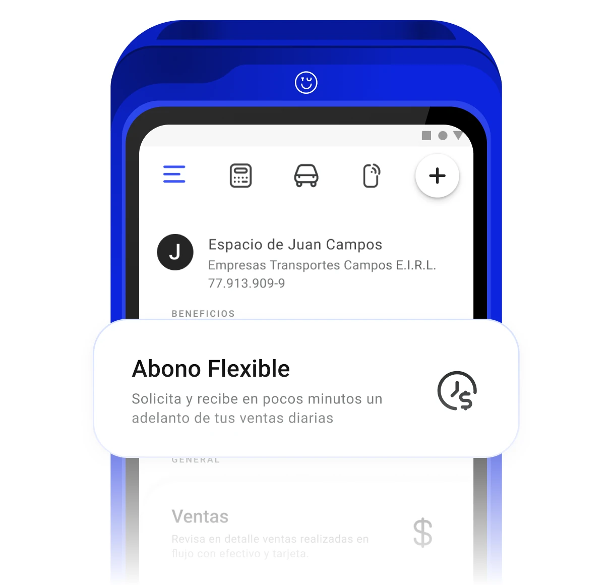 Paso 1: menú Abono Flexible en TUU POS