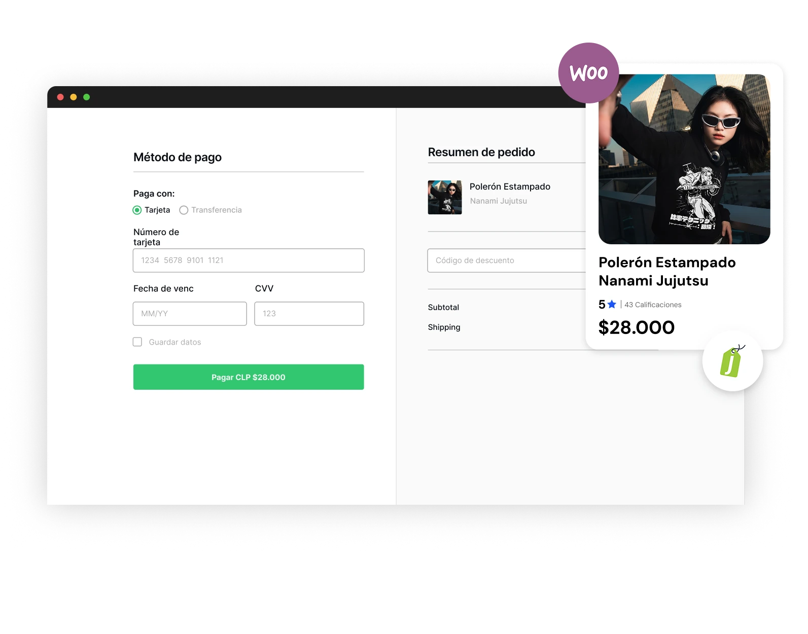 Cliente completando un pago con tarjeta en una tienda online