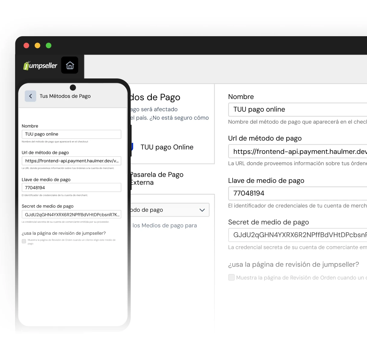 Ilustración del paso: Configura TUU Pago Online